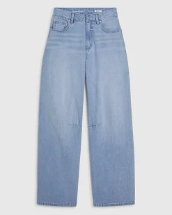 Blue Relaxed Straight Leg Jeans