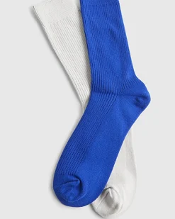 Blue Ribbed Socks 2 Pack