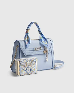 Blue Scarf Charm Tote Bag And Purse Bundle