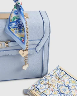 Blue Scarf Charm Tote Bag And Purse Bundle