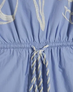 Blue Shell Embroidered Jumpsuit