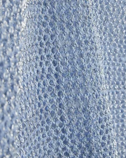 Blue Short Sleeve Knit Beach Top