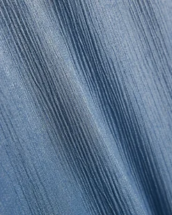 Blue Short Sleeve Shimmer Tailored Top