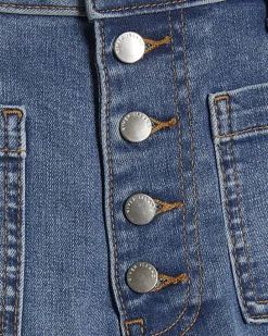 Blue Skinny Pocket Front Capri Jeans