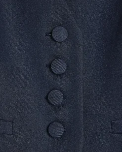 Blue Sleeveless Cropped Denim Waistcoat