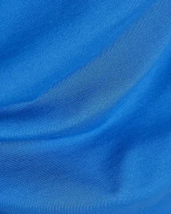 Blue Sleeveless Ponte Drape Top