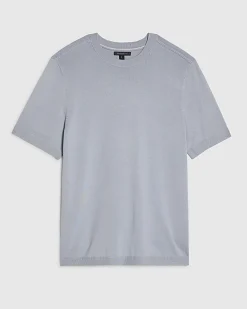 Blue Slim Fit Essential Knit T-shirt