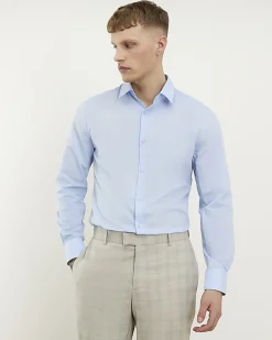 Blue Slim Fit Long Sleeve Shirt