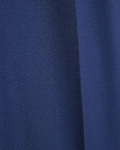 Blue Slim Fit Stretch Textured Suit Trousers