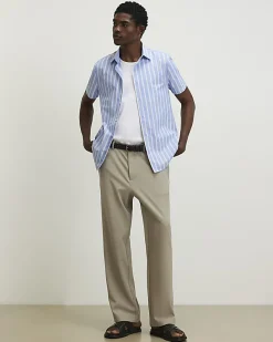 Blue Slim Fit Stripe Shirt