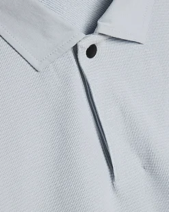 Blue Slim Fit Textured Polo Shirt
