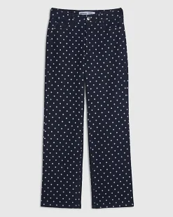 Blue Spot Print Relaxed Straight Jeans
