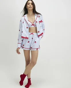 Blue Strawberry Three Piece Loungewear Set