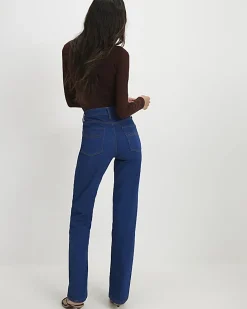 Blue Stretch Straight Leg Jeans