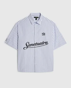 Blue Striped Sanctuaire Badged Shirt