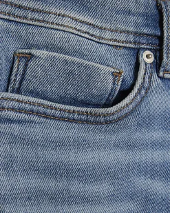 Blue Super Skinny Fit Ripped Stretch Jeans