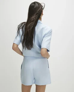 Blue Tailored Shorts