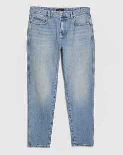 Blue Tapered Fit Stretch Jeans