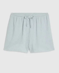 Blue Textured Shorts