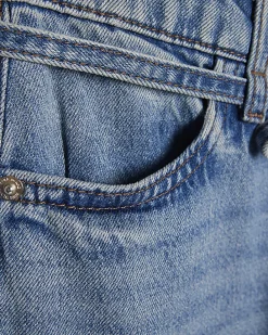 Blue Tie Detail Wide Leg Jeans