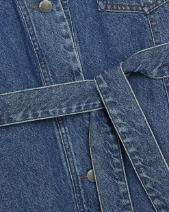 Blue Tie front Denim Jacket