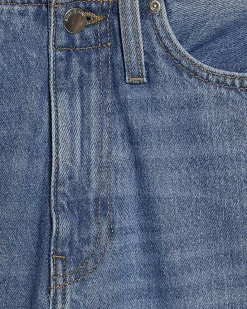 Blue Turn Down Hem Wide Leg Jeans