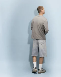 Blue Washed Paisley Denim Jorts