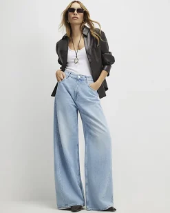 Blue Wide Leg Jeans