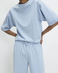 Blue Wide Leg Joggers