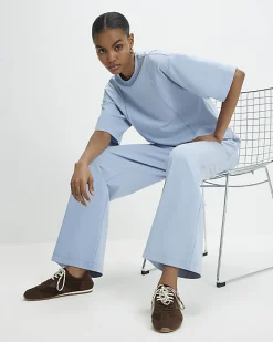 Blue Wide Leg Joggers