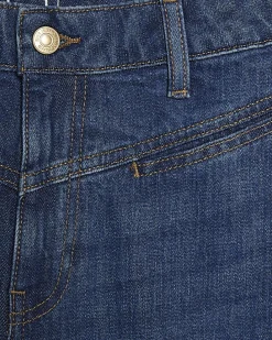 Blue Yoke Detail Bootcut Jeans