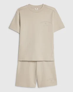 Boys Beige Essentialism T-Shirt Set