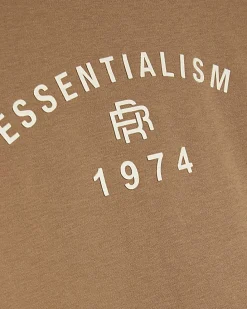 Boys Beige Essentialism T-Shirt and Jorts Set