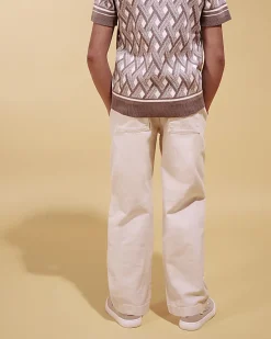 Boys Beige Pull On Trousers