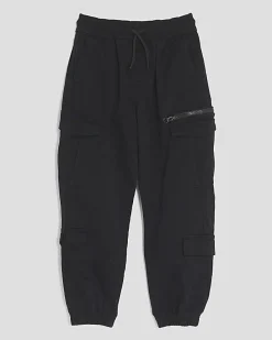 Boys Black Cargo Trousers