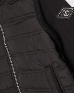 Boys Black Hooded Hybrid Jacket