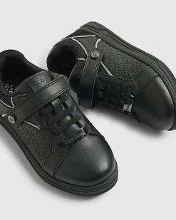 Boys Black RI Embossed Trainers