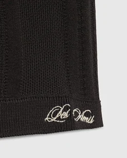 Boys Black Textured Polo Shirt