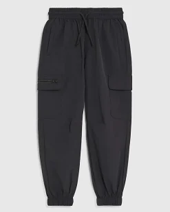 Boys Black Zip Cargo Trousers