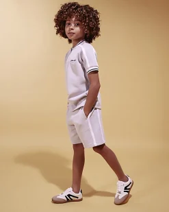 Boys Blue Slim Fit Baseball Polo Set