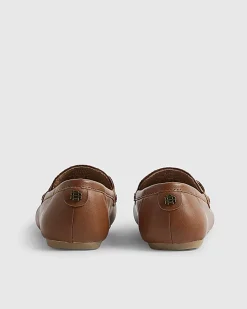 Boys Brown Faux Leather Embossed RI Shoes