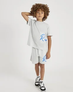 Boys Grey River T-Shirt And Shorts Set