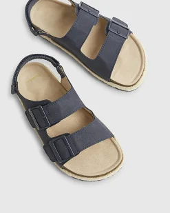 Boys Navy Footbed Sandals