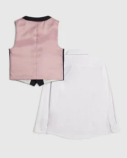 Boys Navy Tailored Waistcoat 3 Piece Set