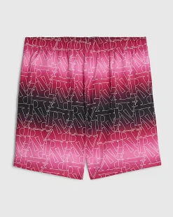 Boys Pink Monogram Ombre Swim Shorts