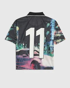Boys Pink Oversized Mesh Tokyo Polo Top