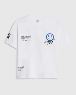 Boys White Graffiti Smile T-Shirt