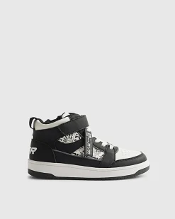 Boys White Monogram High Top Trainers