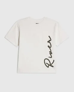 Boys White Regular Fit River T-Shirt