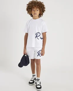 Boys White River T-Shirt And Shorts Set